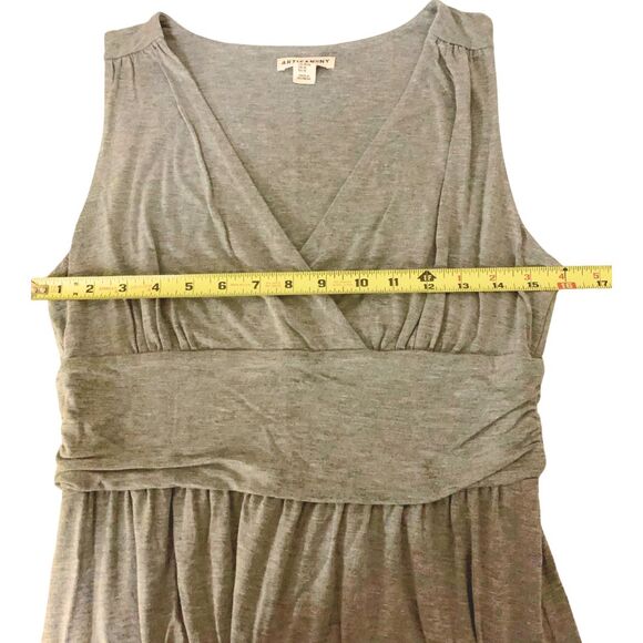 Artisan NY Gray Sleeveless Maxi Dress Size M Soft Stretch Knit V-Neck Waistband - Picture 8 of 8